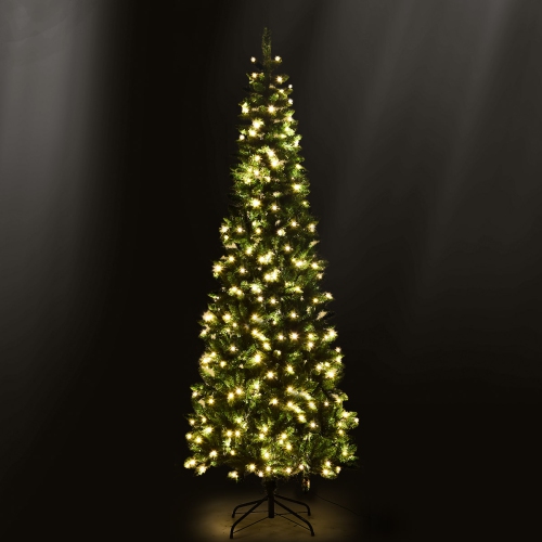 Costway 6.5ft Pre-Lit Hinged Pencil Christmas Tree 250 White Lights