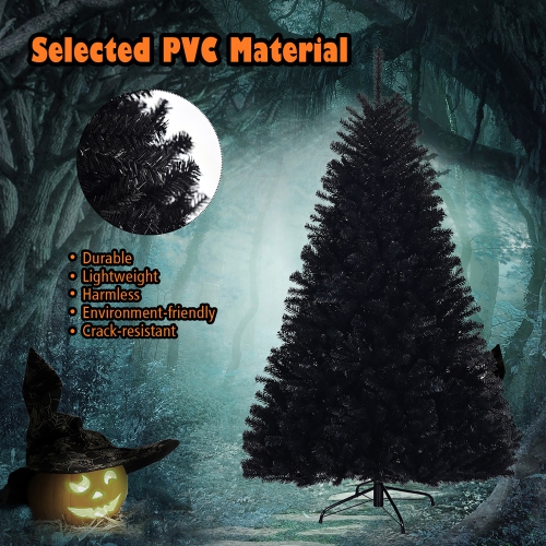 Costway Hinged Artificial Halloween Christmas Tree Full Tree w/ Metal Stand