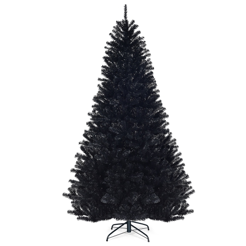 COSTWAY  Hinged Artificial Halloween Christmas Tree Full Tree W/ Metal Stand