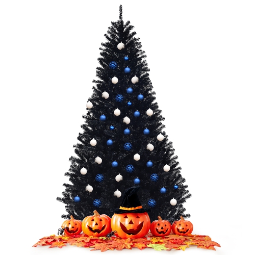 Costway Hinged Artificial Halloween Christmas Tree Full Tree w/ Metal Stand