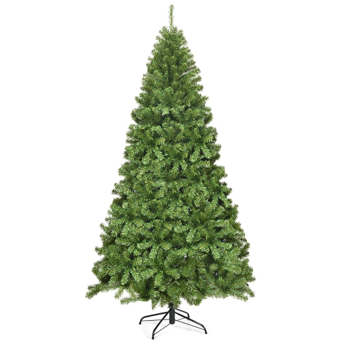 COSTWAY  Unlit Hinged Pvc Artificial Christmas Tree Premium Spruce Tree