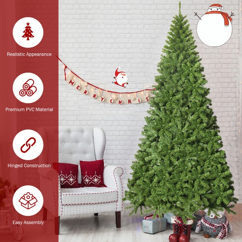 Costway Unlit Hinged PVC Artificial Christmas Tree Premium Spruce Tree