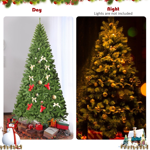 Costway Unlit Hinged PVC Artificial Christmas Tree Premium Spruce Tree