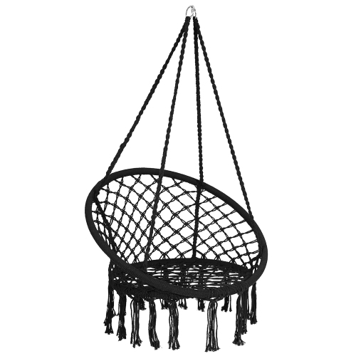 Costway Hanging Hammock Chair Macrame Swing Handwoven Cotton Backrest Garden