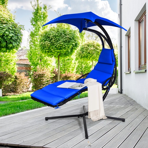Costway Hanging Swing Chair Hammock Chair w/ Pillow Canopy Stand
