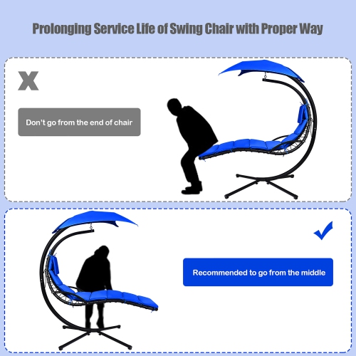 Costway Hanging Swing Chair Hammock Chair w/ Pillow Canopy Stand