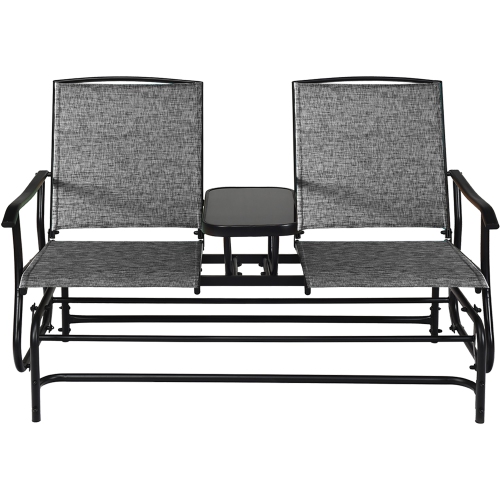 Costway 2 Person Outdoor Patio Double Glider Chair Loveseat Rocking