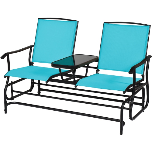 Costway 2 Person Outdoor Patio Double Glider Chair Loveseat Rocking