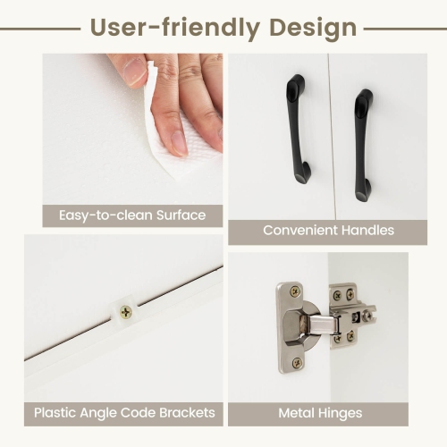 Armoire de rangement au sol Costway présentoir autonome Bibliothèque avec décoration latérale