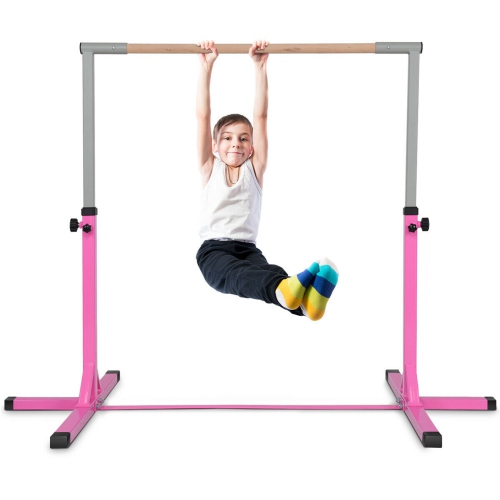 Goplus Adjustable Steel Horizontal Training Bar Gymnastics Junior Home Practice