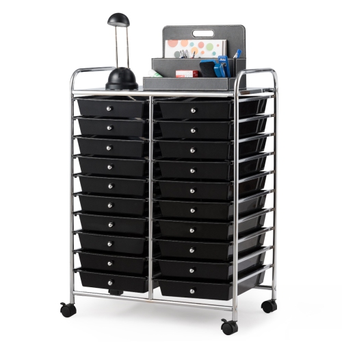 Costway 20 Drawers Rolling Cart Storage Scrapbook Paper Studio Organizer Bins