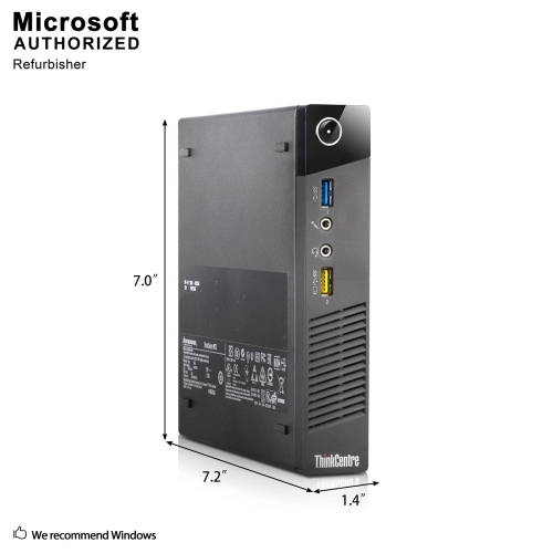 Refurbished - Lenovo ThinkCentre M73 Tiny, Intel Quad Core i5 4590T up to 3.0 GHz, 16 GB DDR3 RAM, 500 GB, WiFi, Bluetooth, Windows 10 Pro 64 Bit