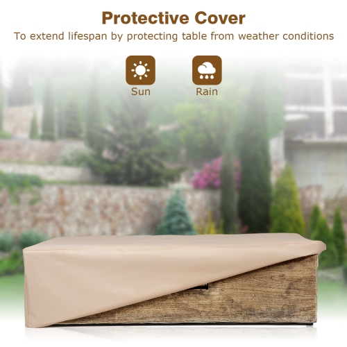 Gymax 48''x27'' 50,000 BTU Propane Fire Pit Table Set w/ Side Table Tank Storage & Cover