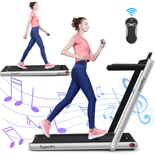 2-in-1 Folding Electric Treadmill 2.25HP Running Machine w/ APP Control Home Use 