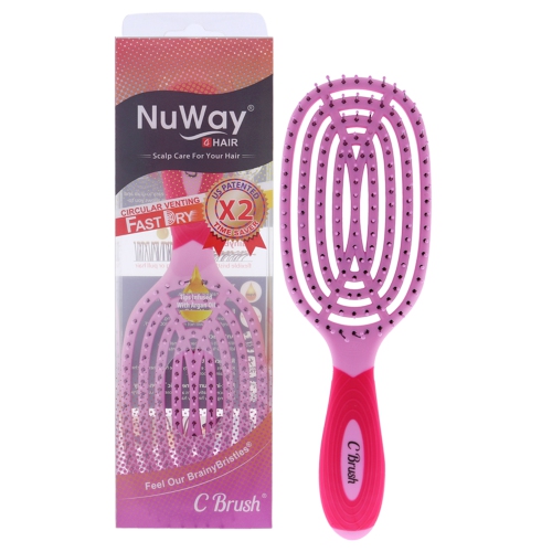 Circular and Venting Detangling C Brush - Pink by NuWay 4Hair for Unisex - 1 Pc Hair Brush