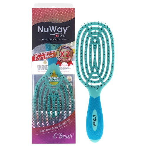 Circular Venting Detangling C Brush - Aqua by NuWay 4Hair for Unisex - 1 Pc Hair Brush