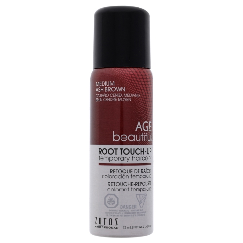 Root Touch Up Temporary Haircolor Spray - Medium Aish Brown by AGEbeautiful for Unisex - 2 oz Hair Color