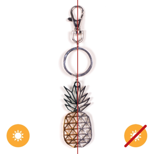 Color-Changing Key Chain - Metal Pineapple by DelSol by Unisex - 1 Pc Keychain
