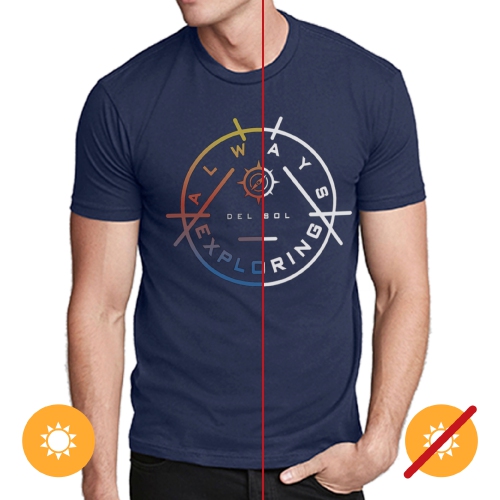 T-shirt pour homme - Toujours explorer - Indigo par DelSol pour homme - T-shirt 1 pièce