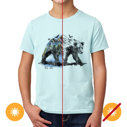 Kids Crew Tee - Bear Scene - Ice Blue by DelSol for Kids - 1 Pc T-Shirt
