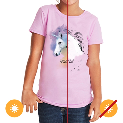 Girls Crew Tee - Unicorn - Lilac by DelSol for Women - 1 Pc T-Shirt