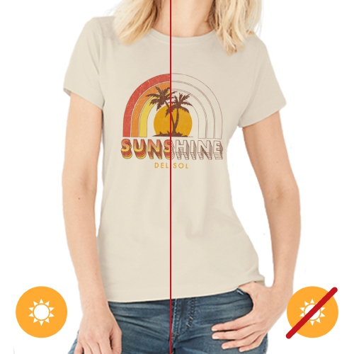 Women Crew Tee - Sunshine - Beige by DelSol for Women - 1 Pc T-Shirt