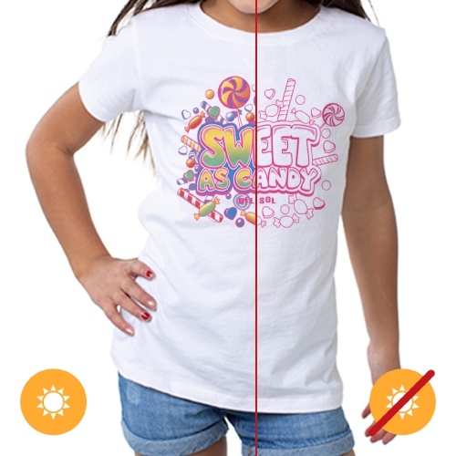 Girls Crew Tee - Sweet As Candy - White by DelSol for Women - 1 Pc T-Shirt