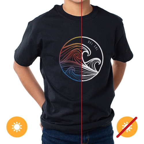 Image 1 of 1.. Men Crew Tee - Waves - Black by DelSol for Men - 1 Pc T-Shirt