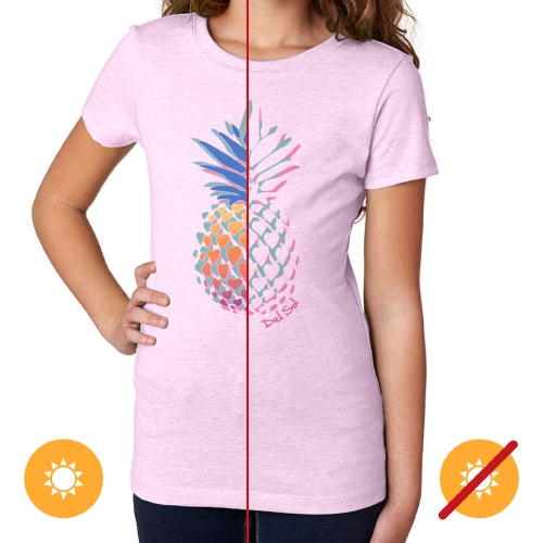 Girls Crew Tee - Pineapple Love - Lilac by DelSol for Women - 1 Pc T-Shirt