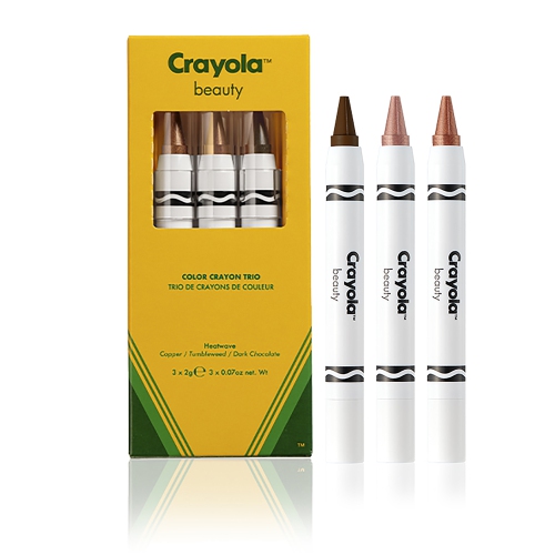 Crayola Crayon Trio - Heatwave by Crayola for Women - 3 x 0.07 oz Lipstick Cooper, Dark Chocolate, Tumbleweed