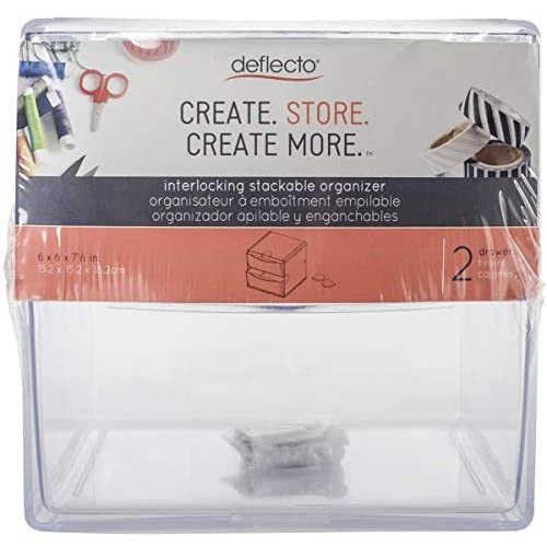 Deflecto Stackable Cube Organizer Desk And Craft Organizer 2 Drawers Clear Removable Drawers And Dividers 6 W X Best Buy Canada