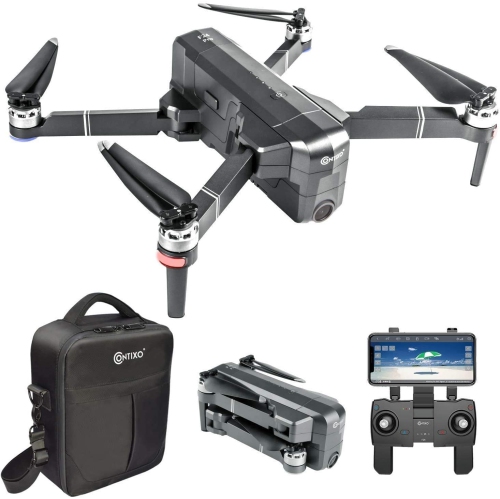 rone quadricoptère Contixo F24 Pro RC 2,7K Ultra HD | Geste, Waypoint, drone pliable GPS avec vidéo en direct 5VHz WiFi Gimbal