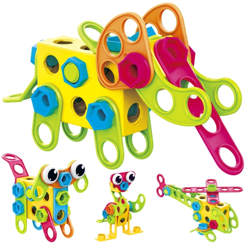 Contixo STEM Construction Engineering Set, Building Blocks Kit, Kids Toys Ages 5+, Boys & Girls - 223 Pcs