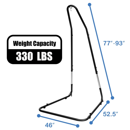 Costway Patio Adjustable 77" to 93" Hammock Chair Stand Hanging Chair Stand