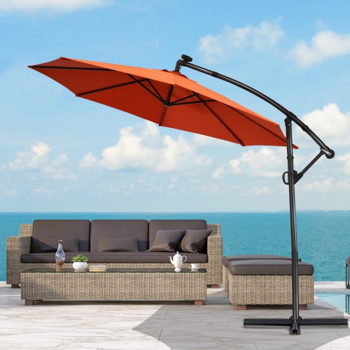 Parasol déporté solaire LED Costway 305cm