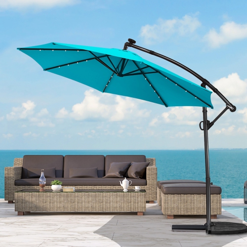 Parasol déporté solaire LED Costway 305cm