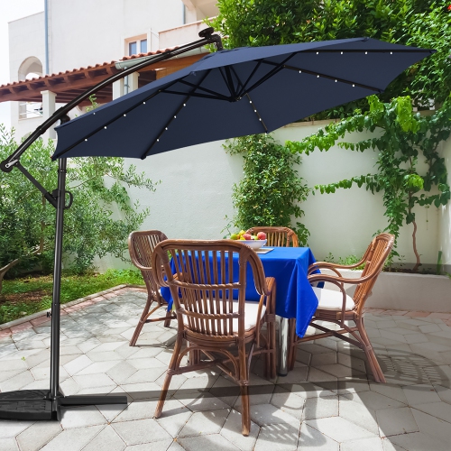 Parasol déporté solaire LED Costway 305cm