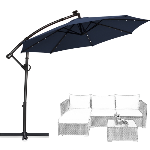 Parasol déporté solaire LED Costway 305cm