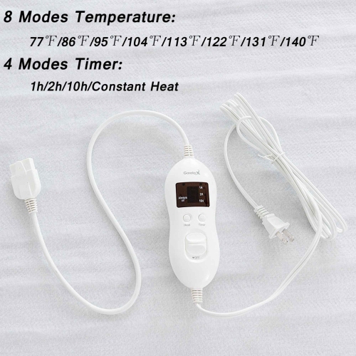 Costway Electric Heated Mattress Pad Safe 8 Temperature 10h Timer