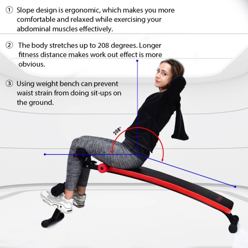 SuperFit Folding Weight Bench Adjustable Sit-up Board Workout Slant Bench