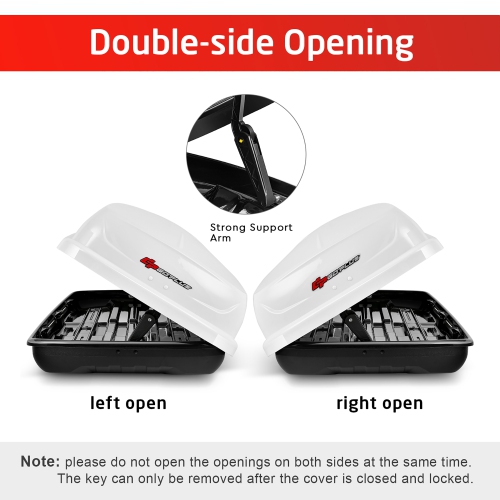 Goplus 14 Cubic Feet Cargo Box Dual-sided Opening Car Roof Box Rack Mount Carrier