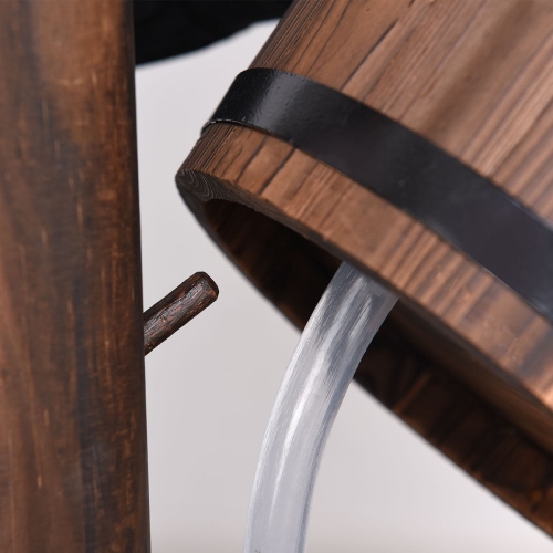 Costway Garden Rustic Wishing Well Water Fountain Wooden Outdoor Electric Backyard Pump