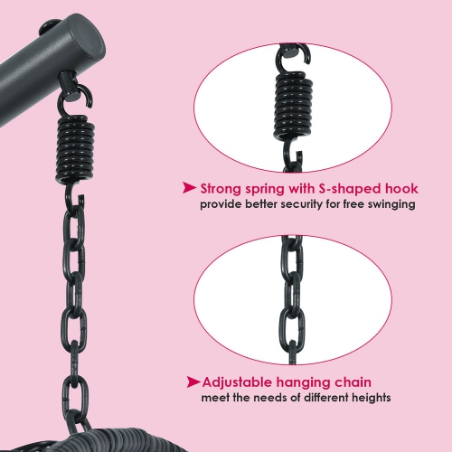 Costway Hammock Chair with Stand Hanging Cushioned Swing Egg Chair for Indoor