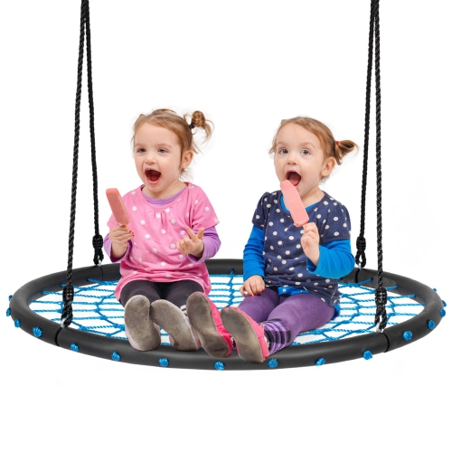 Costway 40'' Spider Web Tree Swing Set w/ Adjustable Hanging Ropes Kids  Play Set