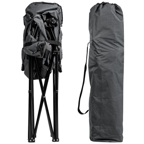 Costway Folding Camping Moon Padded Chair with Carry Bag Cup Holder Portable