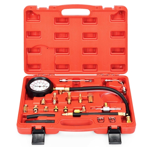 Costway TU-114 Fuel Injector Injection Pump Pressure Tester Gauge Kit 0-140PSI Car Tools