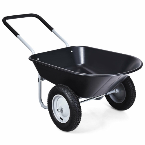 Costway 2 Tire Wheelbarrow Cart Heavy-duty Dolly Utility Cart Black