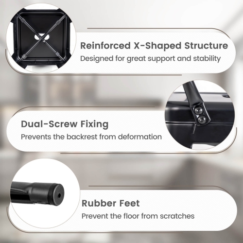 Costway Set of 4 High Back Metal Stool 30'' Seat Bar Height Industrial Bar Stools