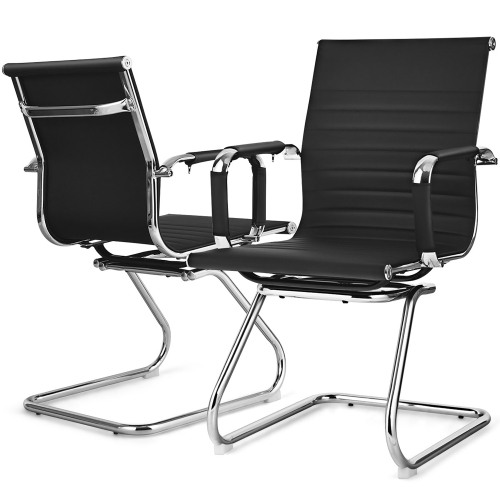 Costway Set of 2 Office Waiting Room Chairs for Reception Conference Area