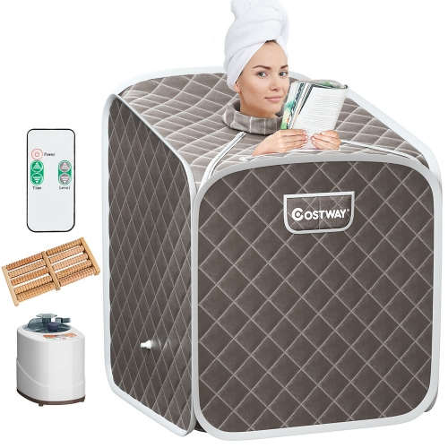 Costway Portable 2L Steam Sauna Spa Tent w/ Chair